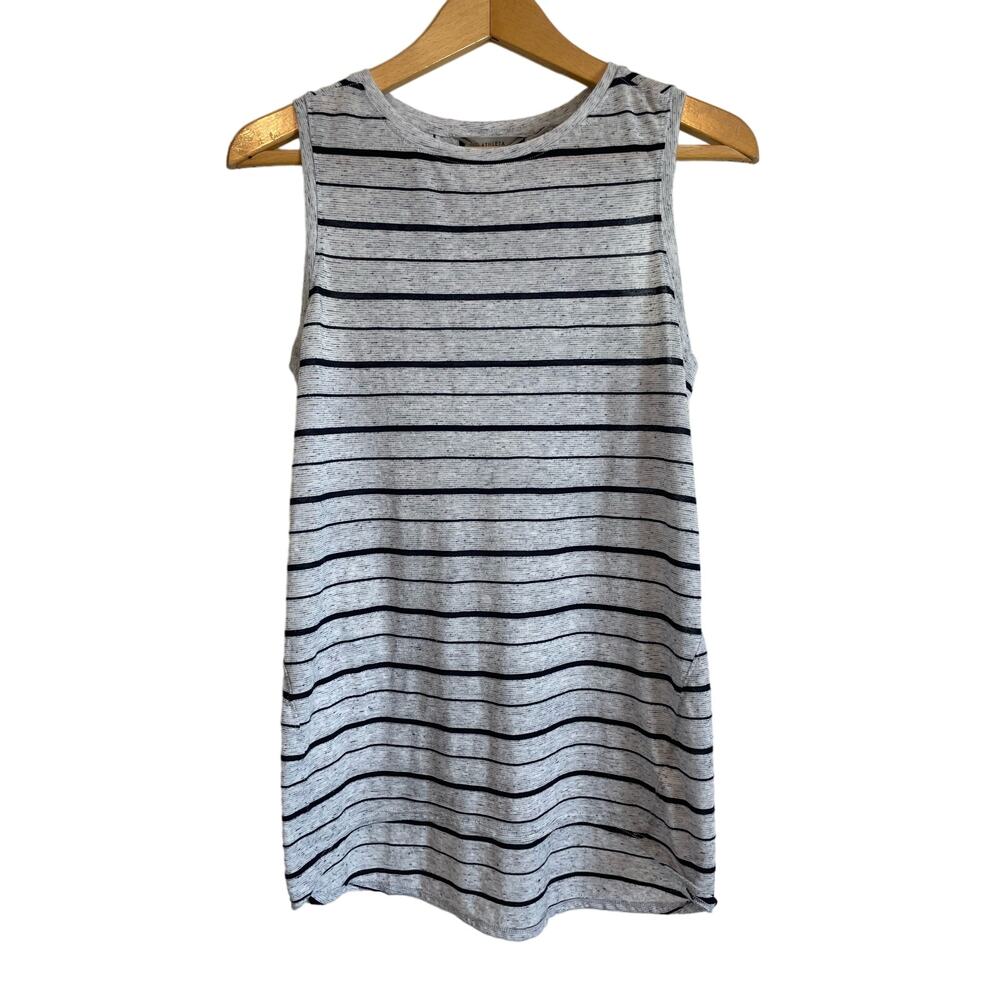 Athleta gray black striped tank top long lightweight. Size XS